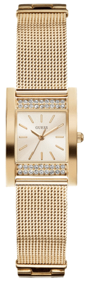 Guess Nouveau Diamonds Gold Dial Gold Mesh Bracelet Watch for Women - W0127L2