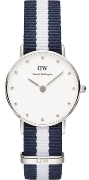  Shop Authentic Daniel Wellington Classy Glasgow White Dial Two Tone NATO Strap Watch For Women - DW00100074 - Luxxuri