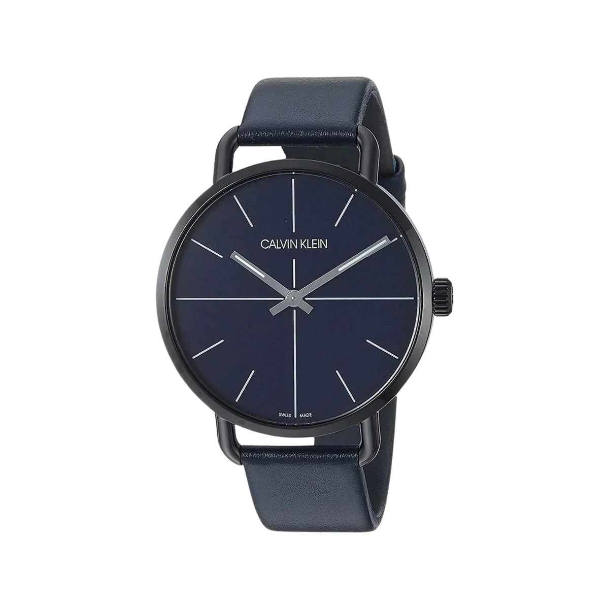 Calvin Klein Even Blue Dial Blue Leather Strap Watch for Men - K7B214VN