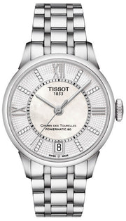 Tissot Chemin Des Tourelles Powermatic 80 Helvetic Silver Dial Silver Steel Strap Watch For Women - T099.207.11.116.00