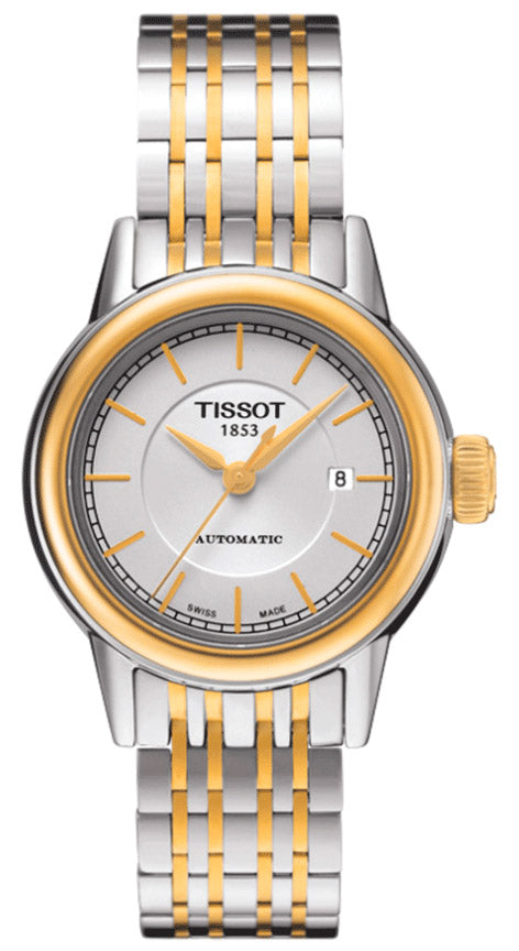 Tissot Carson Automatic Silver Dial Two Tone Steel Strap Watch For Women - T085.207.22.011.00