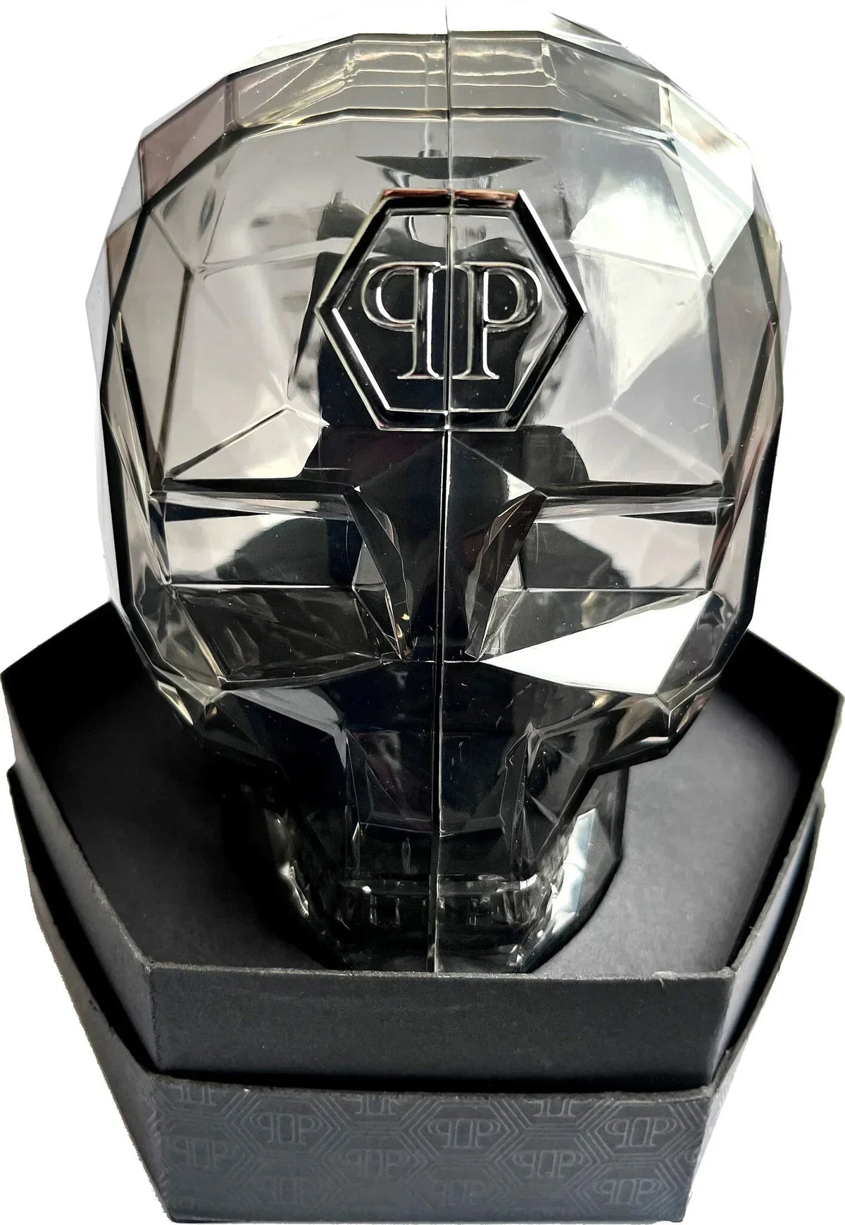 Philipp Plein Hexagon Phantom Black Dial Black Silicone Strap Watch For Men- PWPUA0624