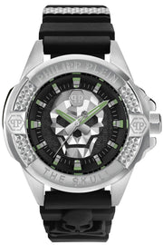 Philipp Plein The Skull Black Dial Black Silicone Strap Watch for Men - PWAAA0121