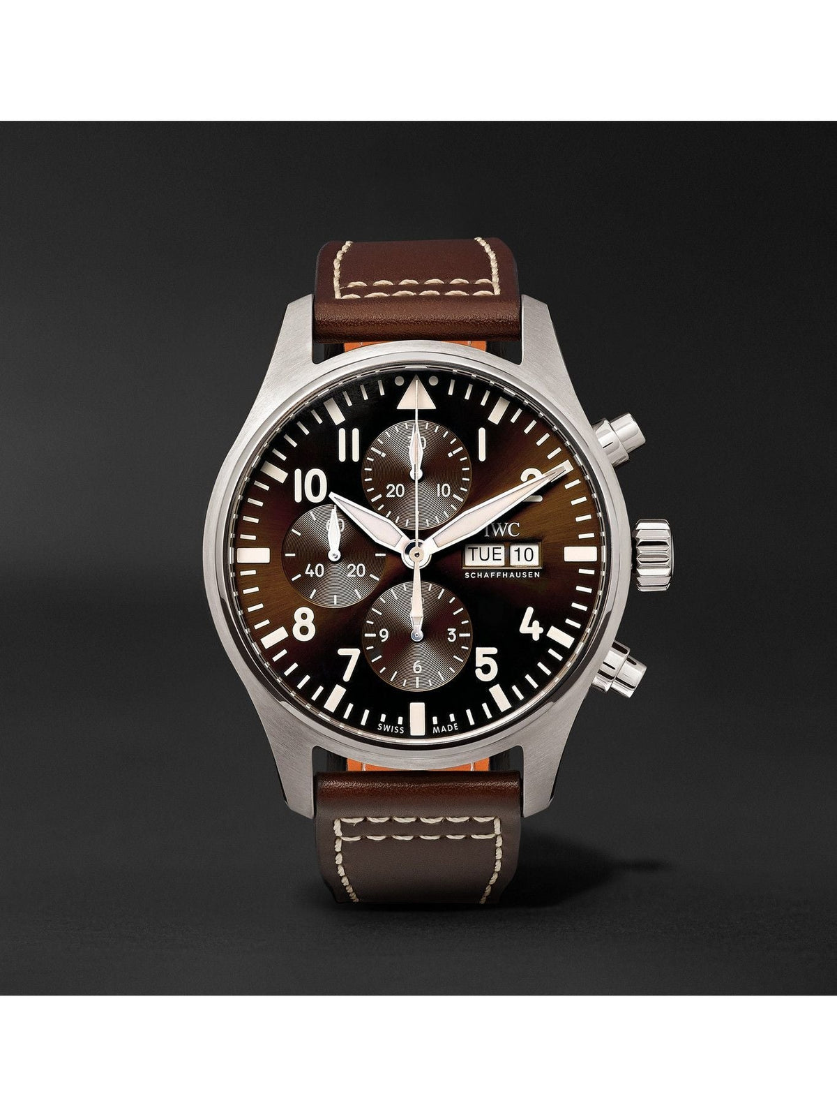 IWC Pilot's Watch Chronograph Edition Brown Dial Brown Leather Strap Watch for Men - IW377713
