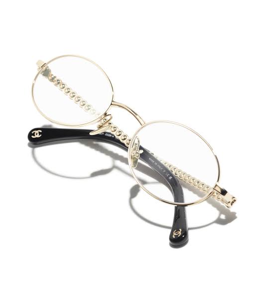 Chanel Women Oval Metal & Imitation Pearl Optical Frames Glasses CH2228H