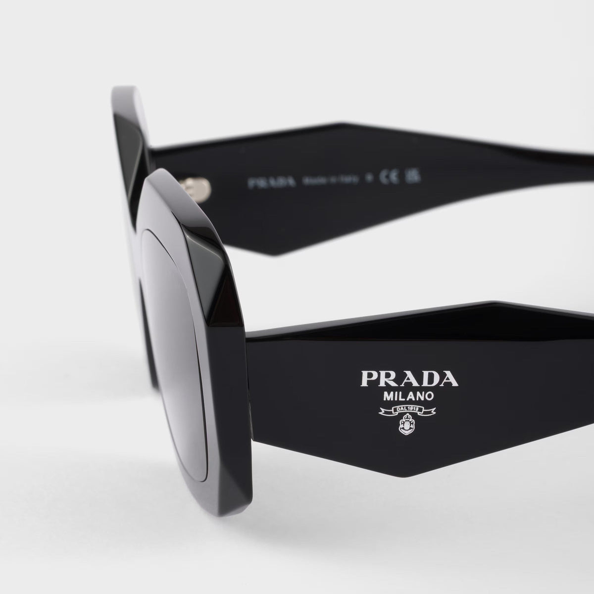 Prada Women Geometric Frame Black Sunglasses