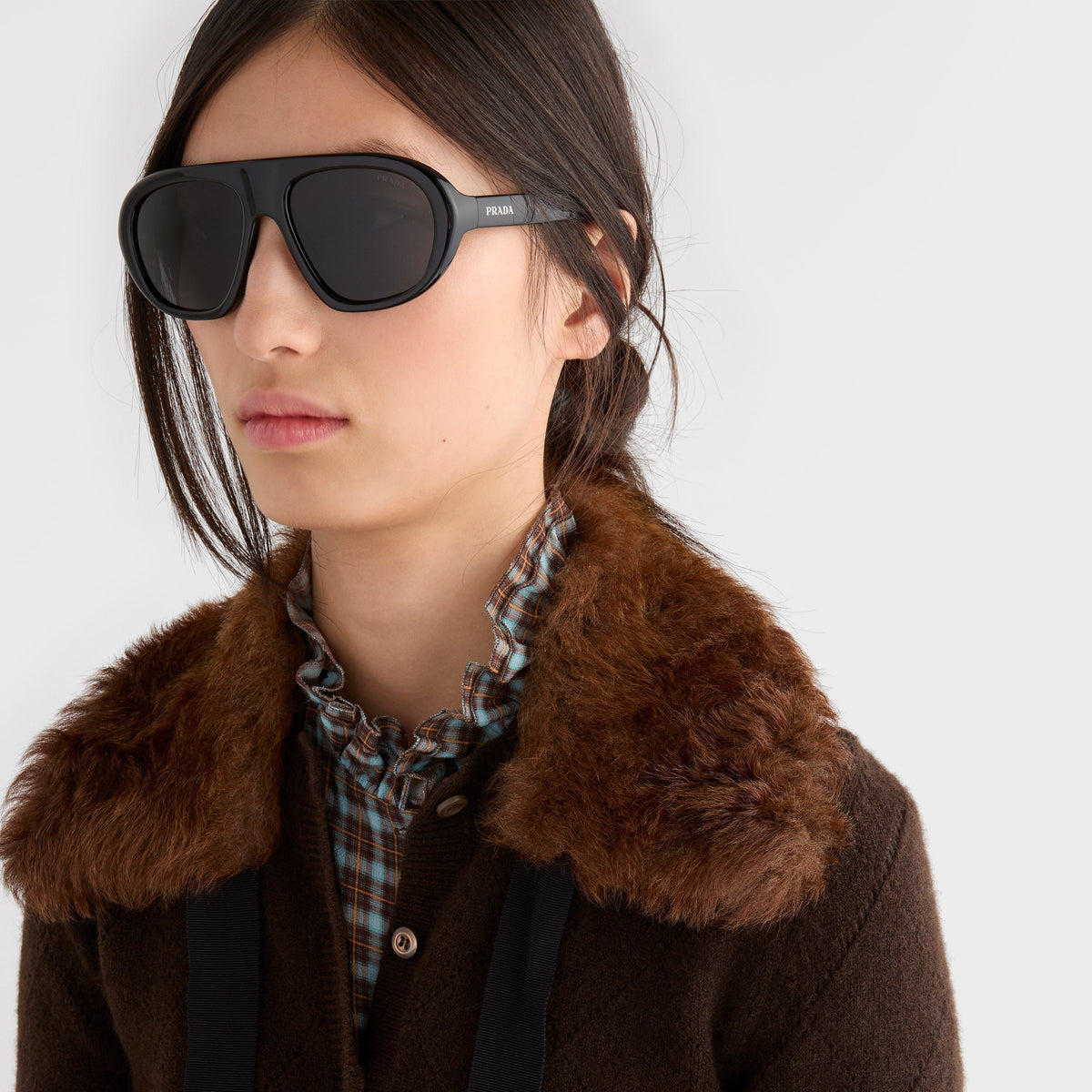 Prada Women Oversized Frame Black Sunglasses