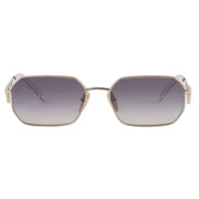 Prada Women Rectangular Frame Pale Gold Sunglasses