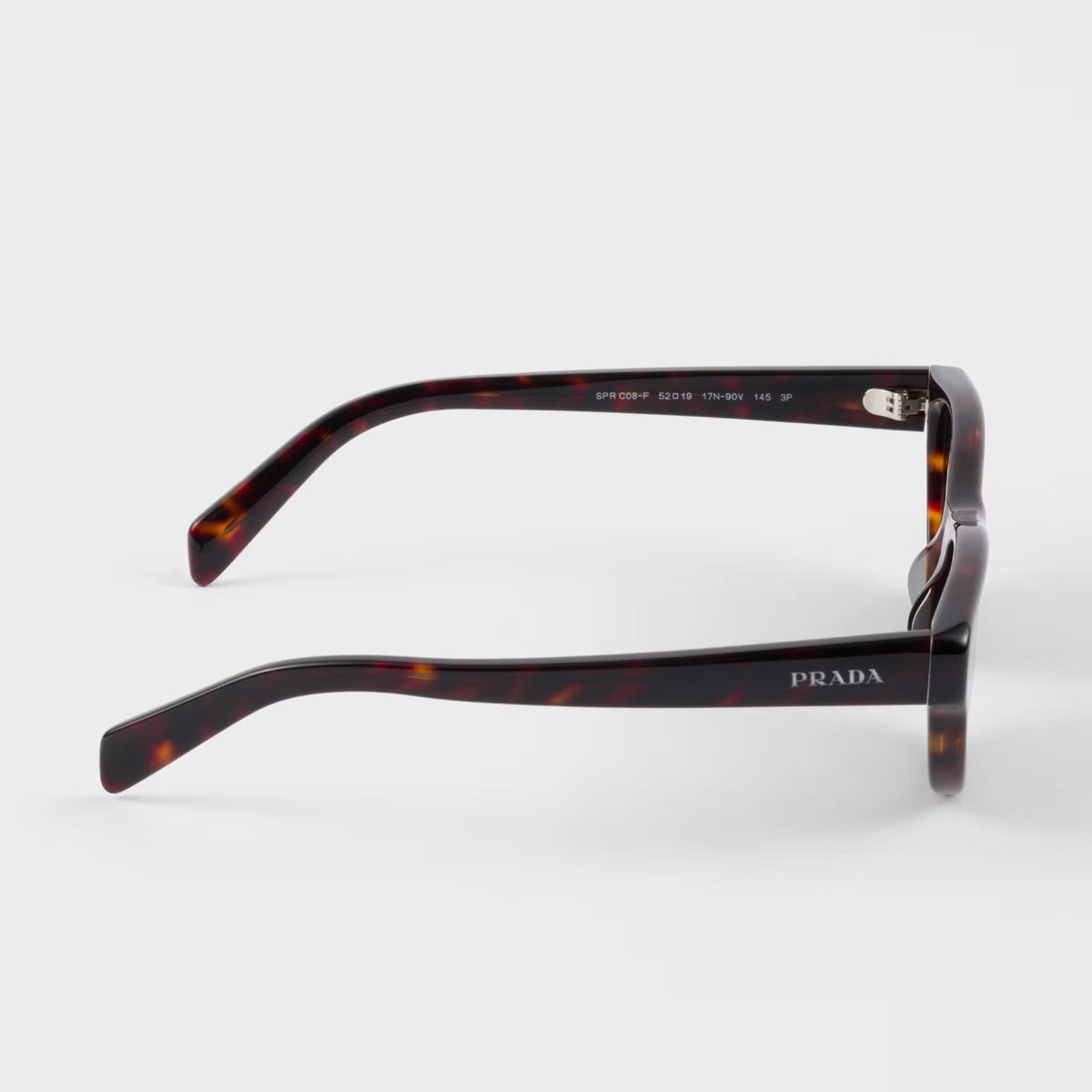 Prada Women Rectangle Frame Brown Tortoiseshell Sunglasses