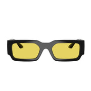 Versace Women Geometric Frame Shiny Black Sunglasses