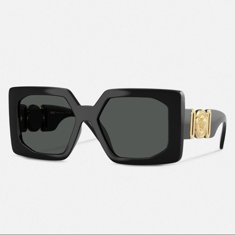 Versace Women Square Frame Polar Black Sunglasses
