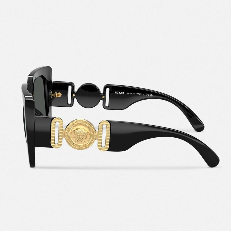 Versace Women Square Frame Polar Black Sunglasses