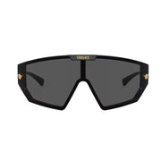 Versace Women Mask Frame Shiny Black Sunglasses