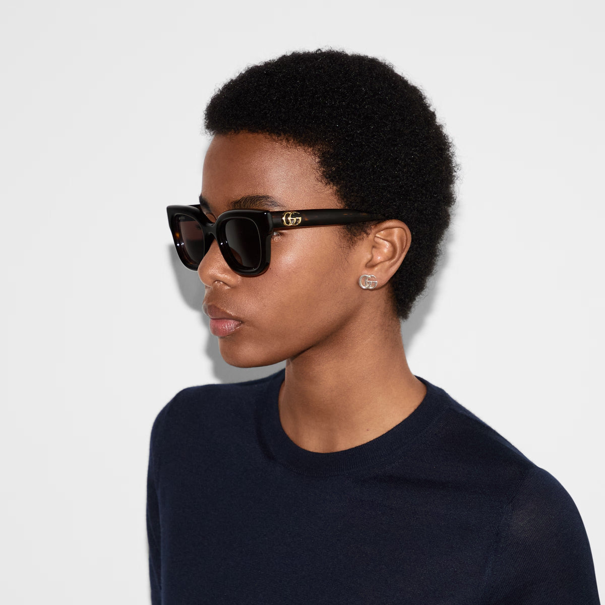 Gucci Women Round Frame Light Brown Sunglasses