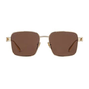 Gucci Women Square Frame Shiny Light Gold Sunglasses
