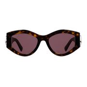 Gucci Women Oval Frame Shiny Tortoiseshell Sunglasses