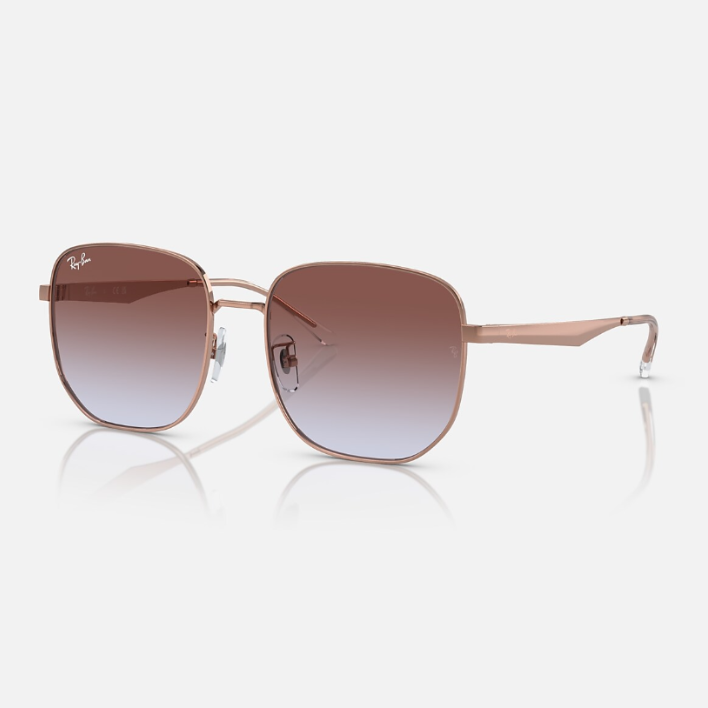 Ray Ban Women Irregular Polished Rose Gold Sunglasses