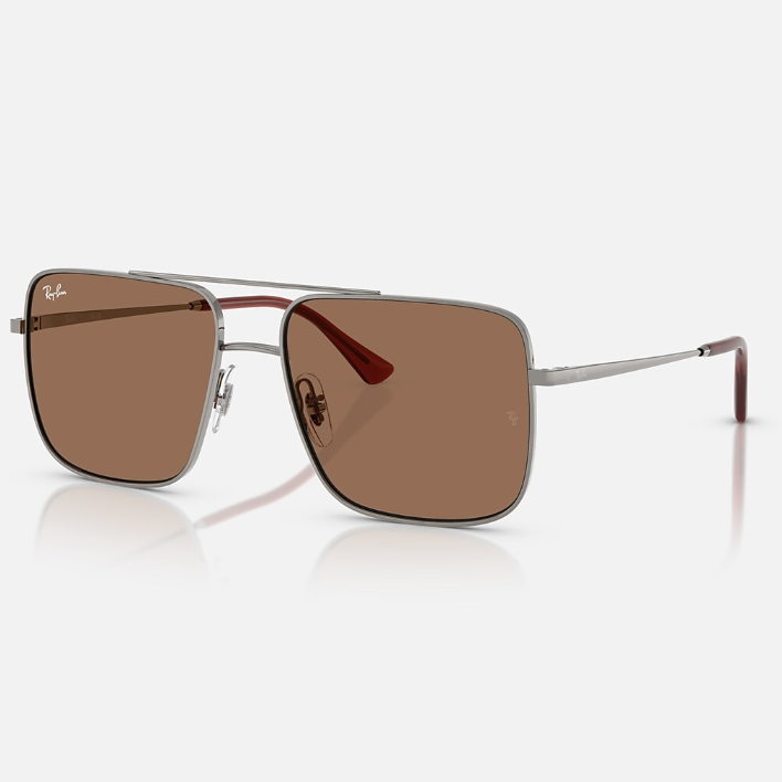 Ray Ban Women Square Frame Steel Silver Sunglasses