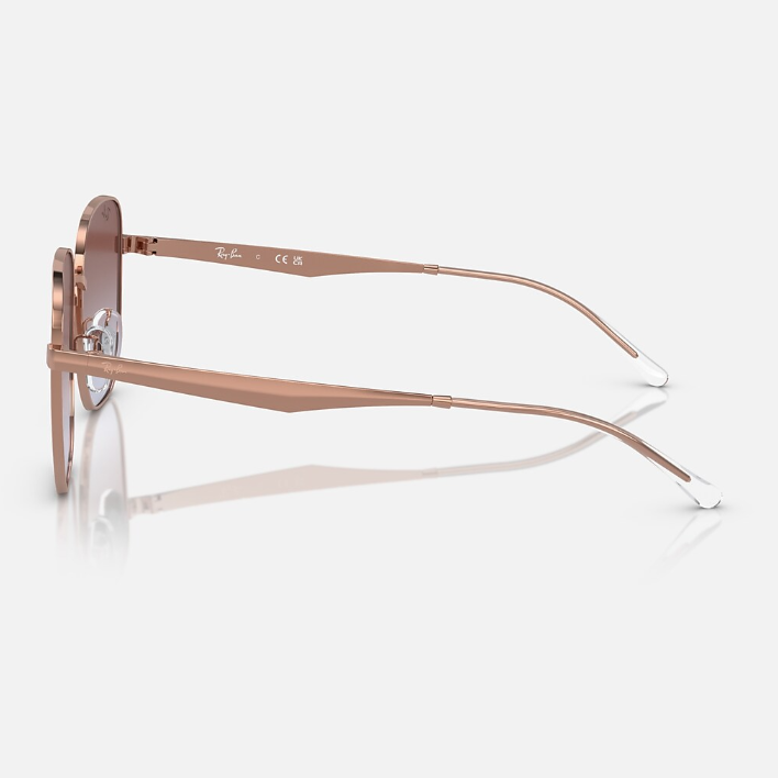 Ray Ban Women Irregular Polished Rose Gold Sunglasses