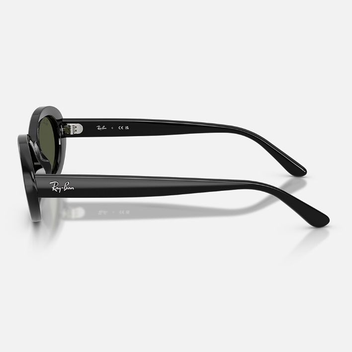 Ray Ban Men Oval Frame Vintage Black Sunglasses