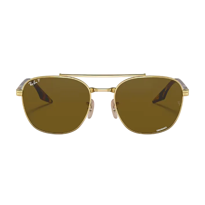 Ray Ban Women Square Frame Golden Bronze Sunglasses