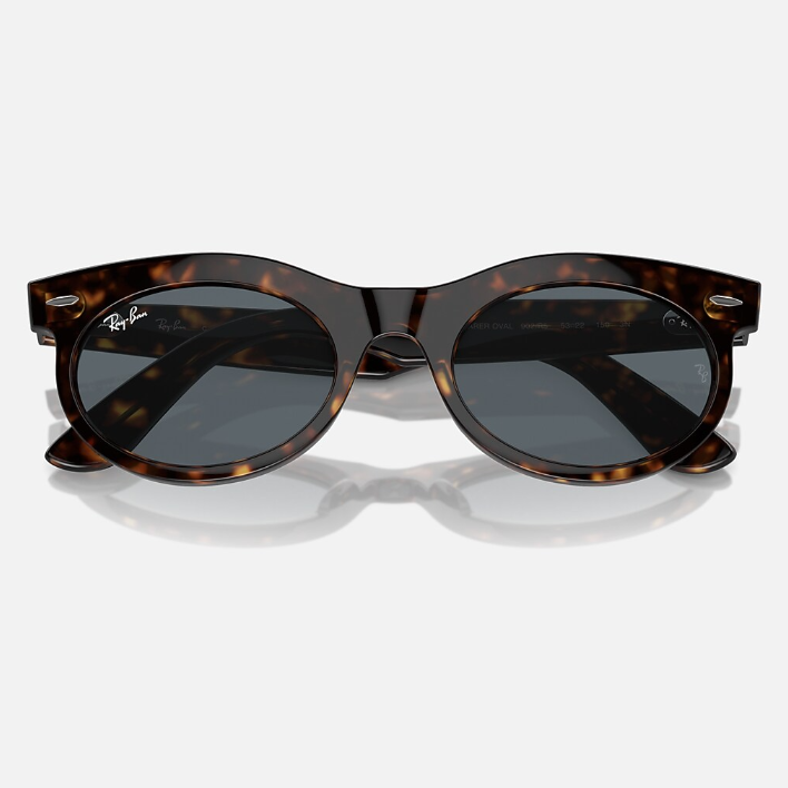 Ray Ban Women Oval Frame Saddle Brown Sunglasses