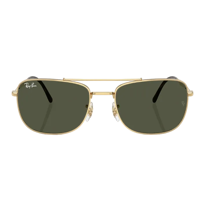 Ray Ban Women Rectangle Frame Shimmer Gold Sunglasses