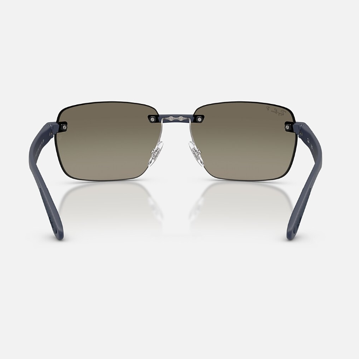 Ray Ban Men Irregular Frame Sand Dark Blue Sunglasses