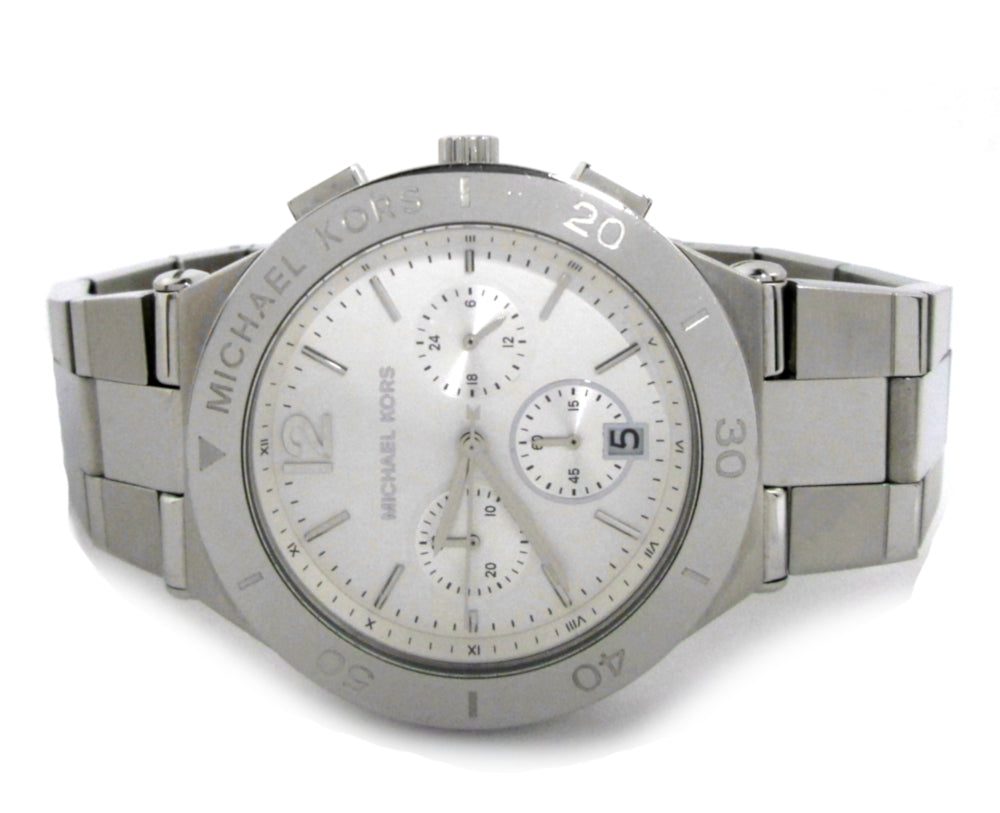 Michael Kors Wyatt White Dial Silver Steel Strap Watch For Women - MK5932