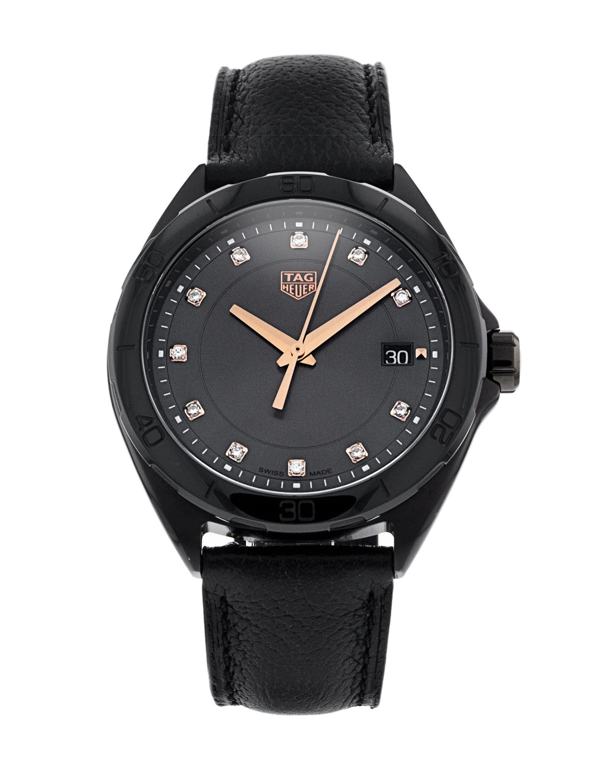 Tag Heuer Formula 1 Quartz Diamonds Black Dial Black Leather Strap Watch for Women - WBJ1317.FC8230