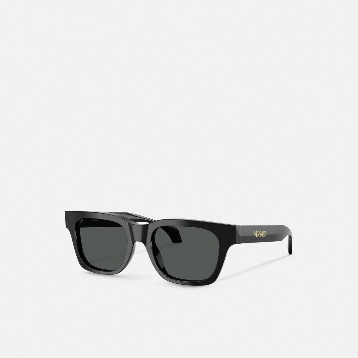 Versace Men Sqaure Frame Smoky Black Sunglasses