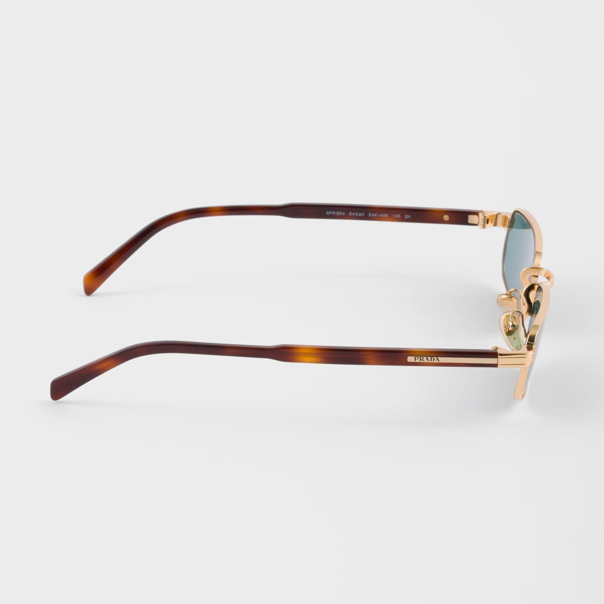 Prada Men Rectangular Frame Shiny Gold Sunglasses