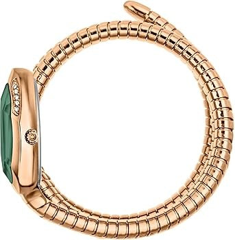 Just Cavalli Glam Evo 9 Green Dial Rose Gold Steel Strap Watch for Women - JC1L224M0055