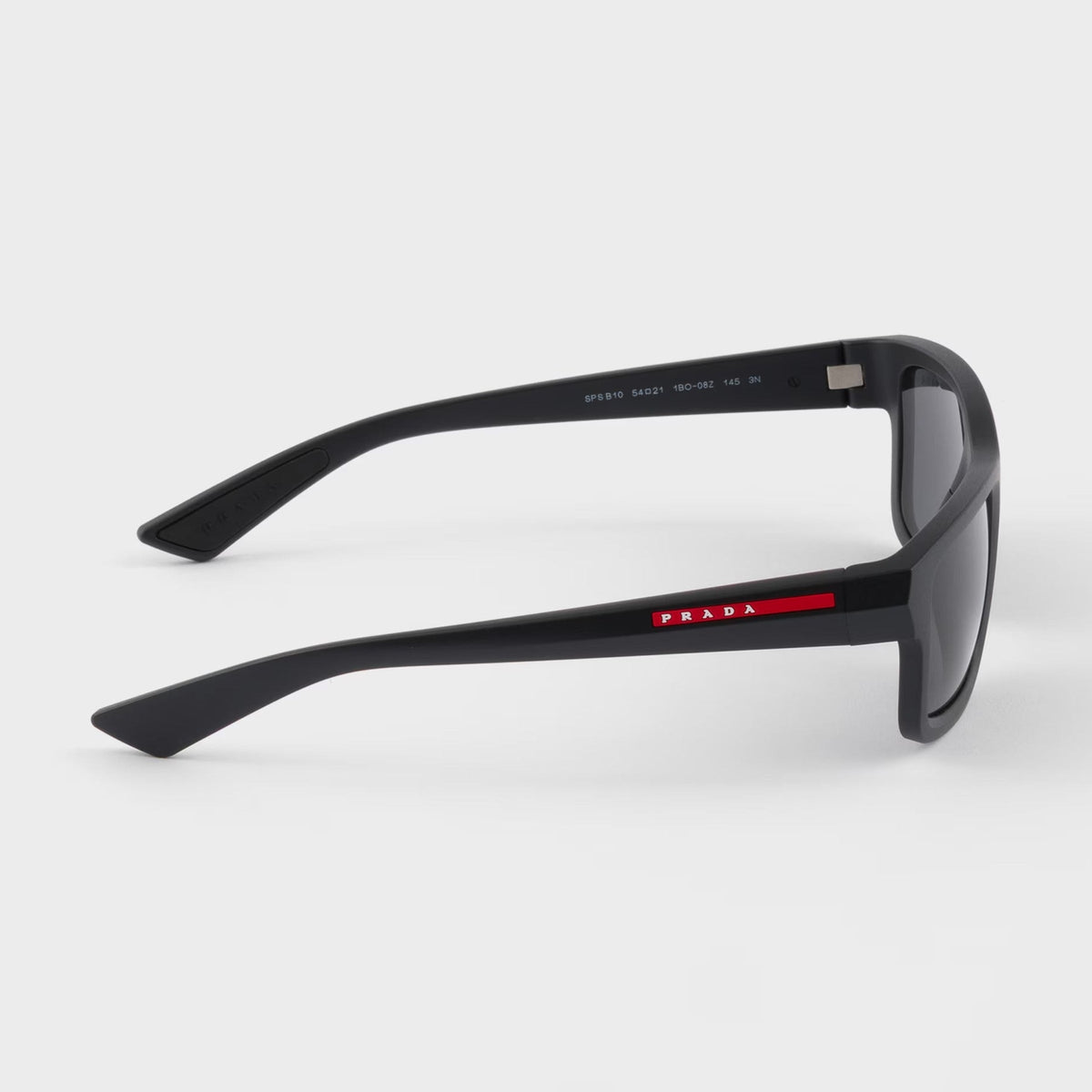 Prada Men Rectangular Frame Opaque Black Sunglasses