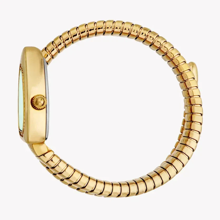 Just Cavalli Lady Snake Green Dial Gold Steel Strap Watch for Women - JC1L249M0035