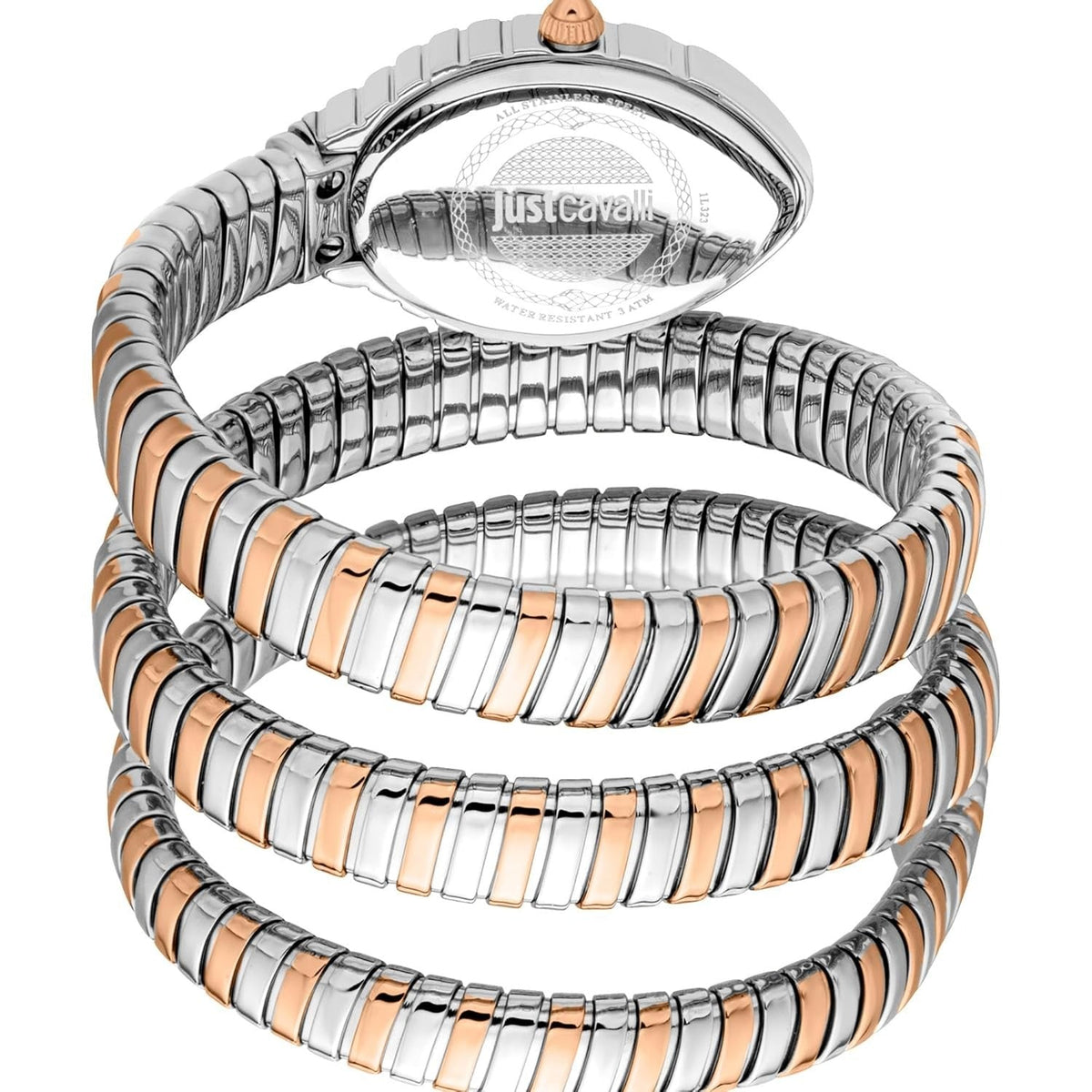 Just Cavalli Specchio Silver Dial Two Tone Steel Strap Watch for Women - JC1L323M0065