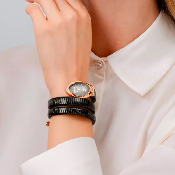 Just Cavalli Classico Lungo Black Dial Black Steel Strap Watch for Women - JC1L248M0085