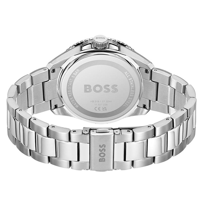 Hugo Boss Runner 3H Light Blue Dial Silver Steel Strap Watch for Men - 1514207