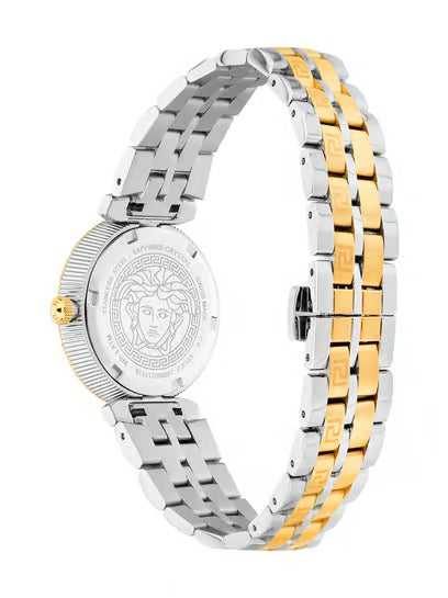 Versace Daphnis White Dial Two Tone Steel Strap Watch for Women - VEOCA0324