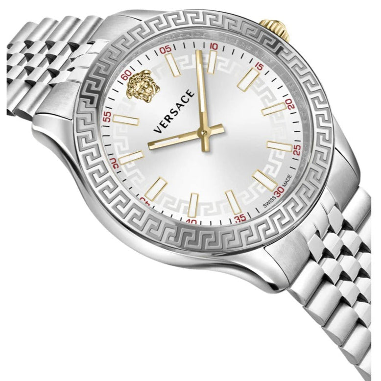 Versace Hellenyium Quartz White Dial Silver Steel Strap Watch for Women - VEHU00320