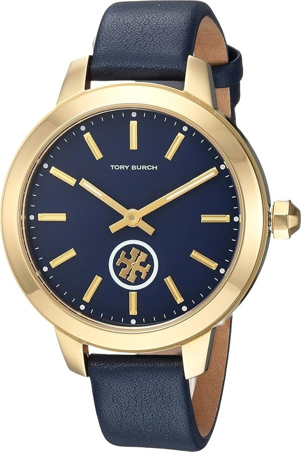 Tory Burch Collins Quartz Blue Dial Blue Leather Strap Watch for Women - TBW1203