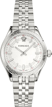Versace Hellenyium Quartz White Dial Silver Steel Strap Watch for Women - VEHU00320
