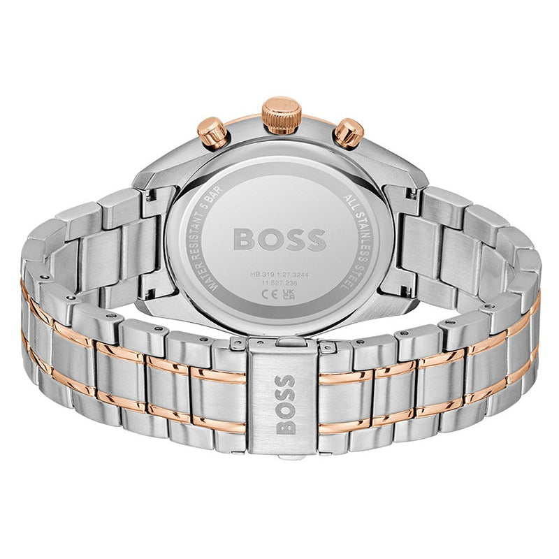 Hugo Boss Grand Prix Chronograph Grey Dial Two Tone Steel Strap Watch for Men - 1514252