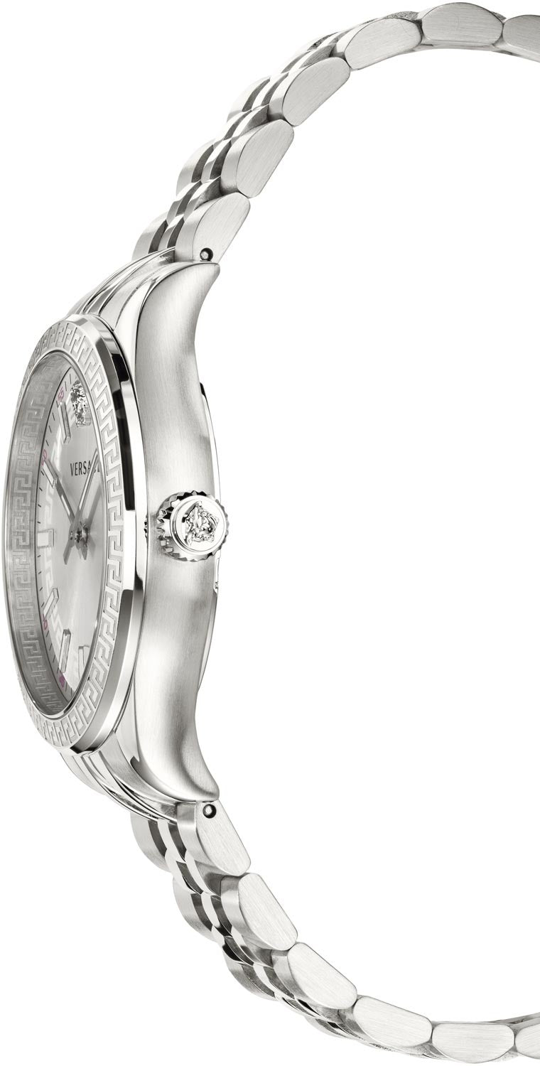 Versace Hellenyium Quartz White Dial Silver Steel Strap Watch for Women - VEHU00320