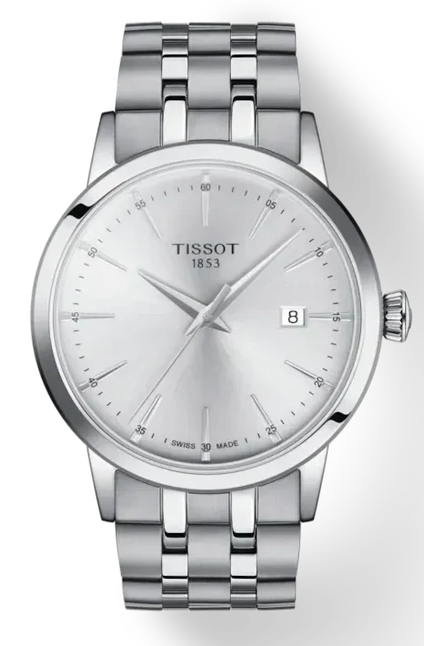 Tissot Classic Dream Silver Dial Silver Steel Strap Watch for Men - T129.410.11.031.00