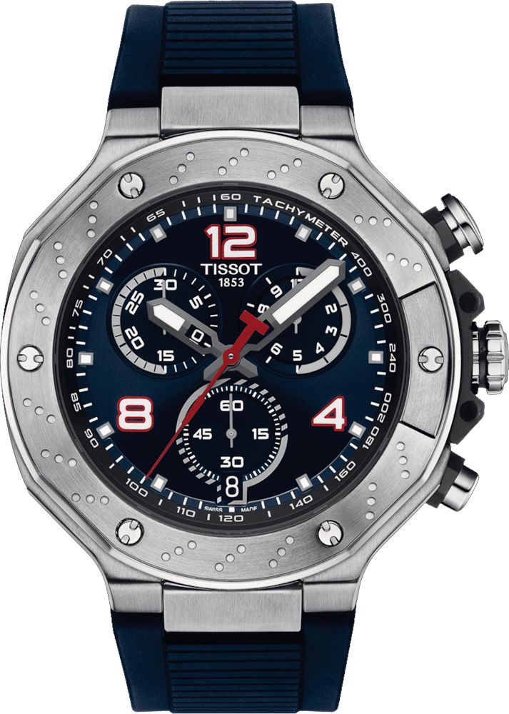 Tissot T Race Moto GP Limited Edition Chronograph Blue Dial Blue Rubber Strap Watch for Men - T141.417.17.047.00