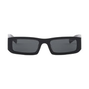 Prada Men Rectangular Frame Dark Black Sunglasses