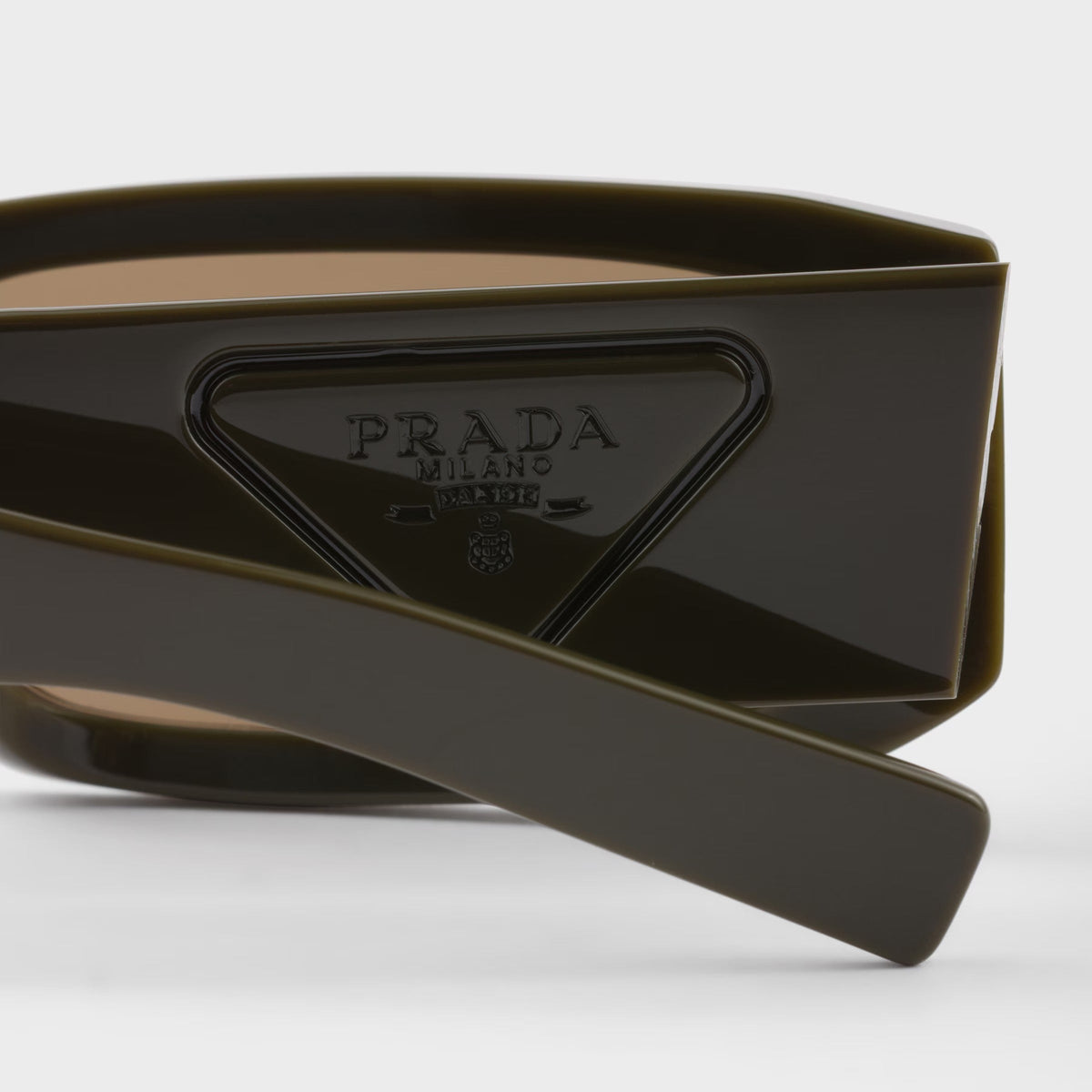 Prada Men Rectangular Frame Laurel Green Sunglasses