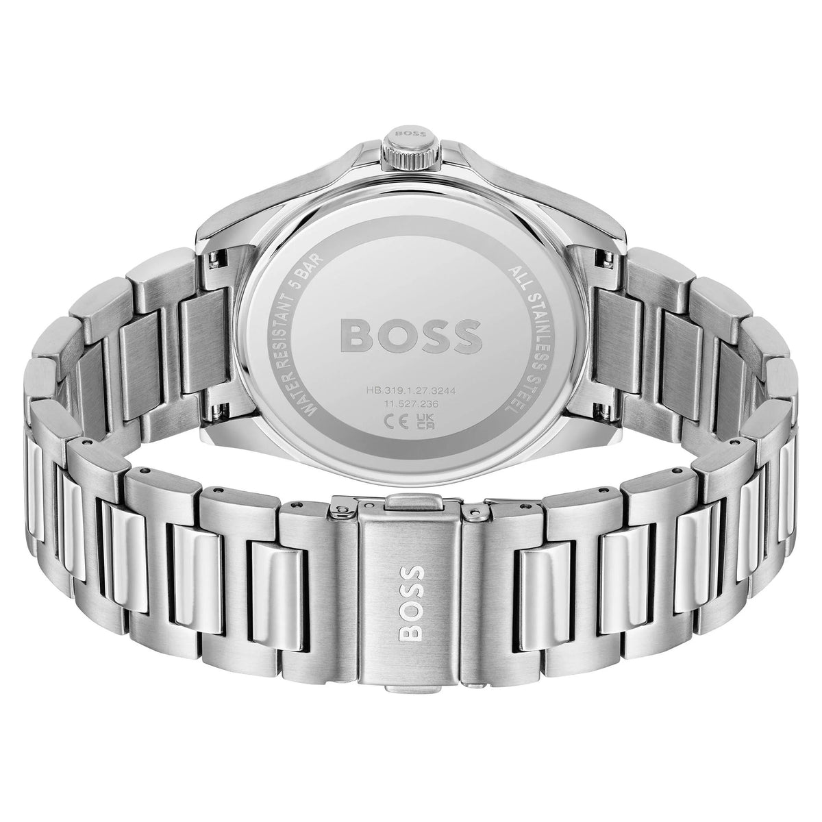 Hugo Boss Strike Black Dial Silver Steel Strap Watch for Men - 1514170