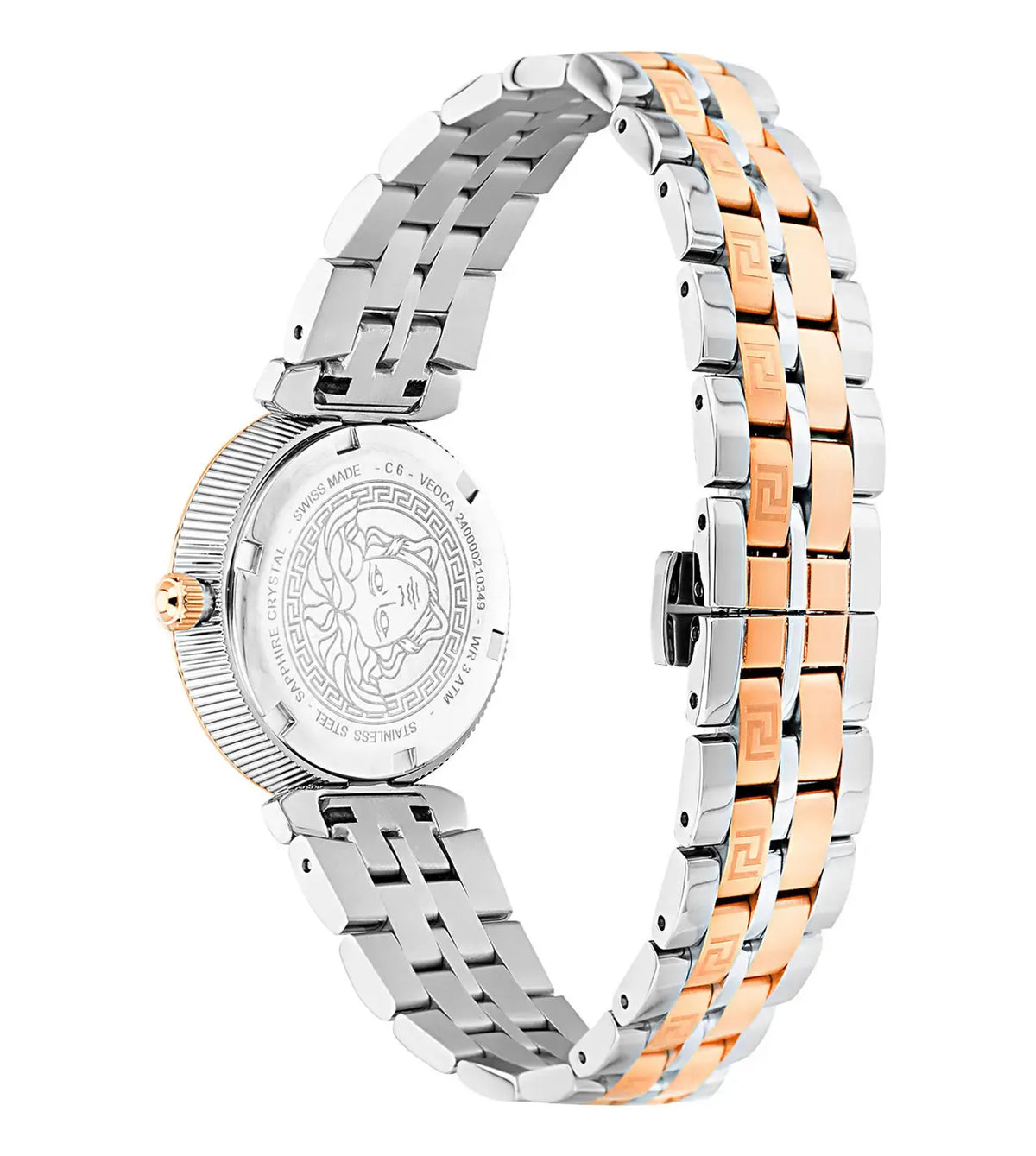 Versace Daphnis Analog Green Dial Two Tone Steel Strap Watch for Women - VEOCA0224